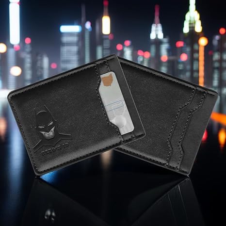 Hero's ID Leather Bat Wallet for Men Personalized Gift for Husband Unique Birthday Holiday Gift for Him Best for Anniversary and Christmas