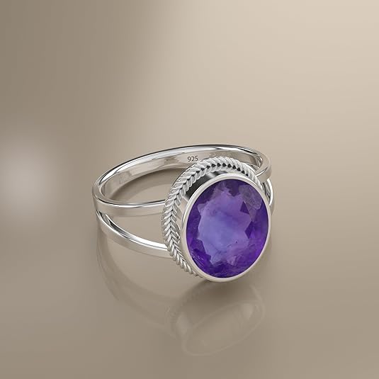 Sterling Silver 925 Ring For Womens Natural Gemstone Ring Sterling Silver Trendy Ring Oval Gemstone Ring