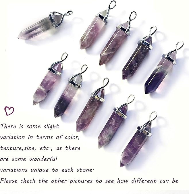BEADNOVA Crystal Necklaces for Women Crystal Pendant Gemstone Necklace for Spiritual Energy Healing Hexagonal Pendant Divination for Men (18 Inches Stainless Chain)