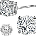 Sereney Dance Sterling Silver Stud Earring for Men 6mm, Silver Bow Stud Earring 8mm Dance Halo Stud Hypoallergenic Earrings, 5A Cubic Zirconia Earrings CZ Studs Earrings for Girl Women